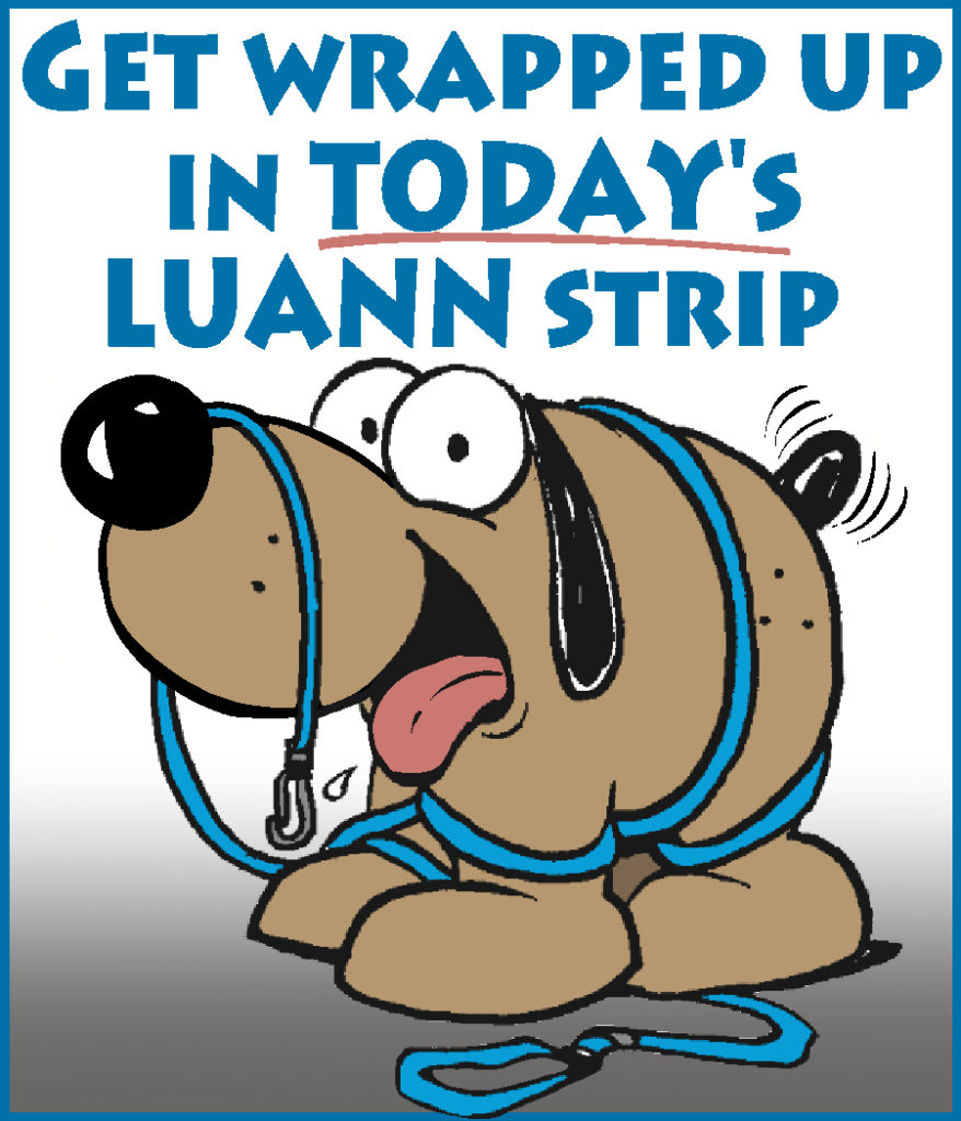 logo of LUANN comic strip character Puddles linking to today's LUANN comic strip