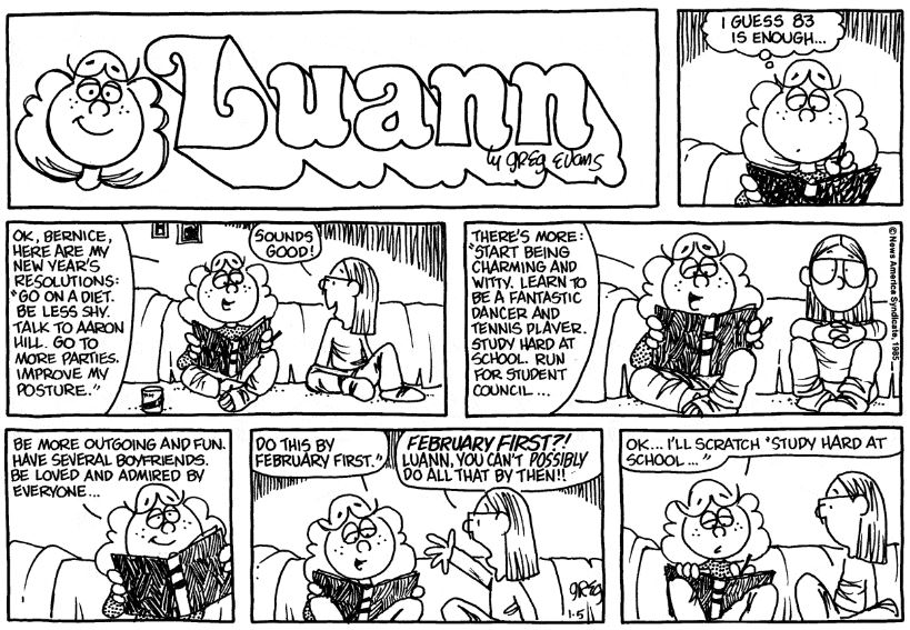 LUANN Sunday comic for January 05, 1986