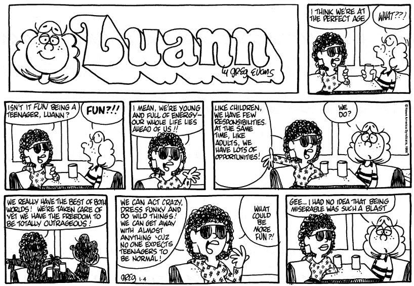 LUANN Sunday comic for January 04, 1987