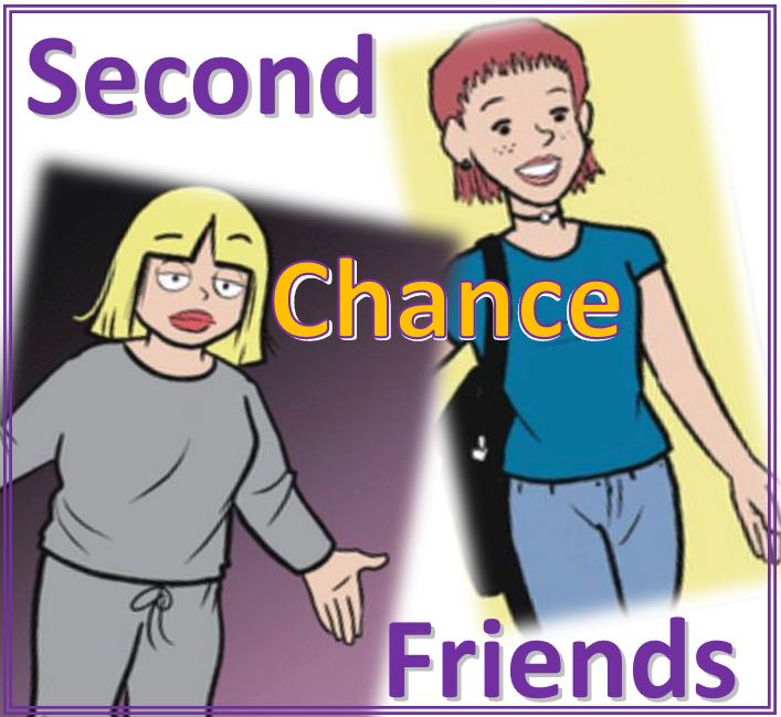 Logo for Second Chance Friends featured collection of LUANN comic strips.