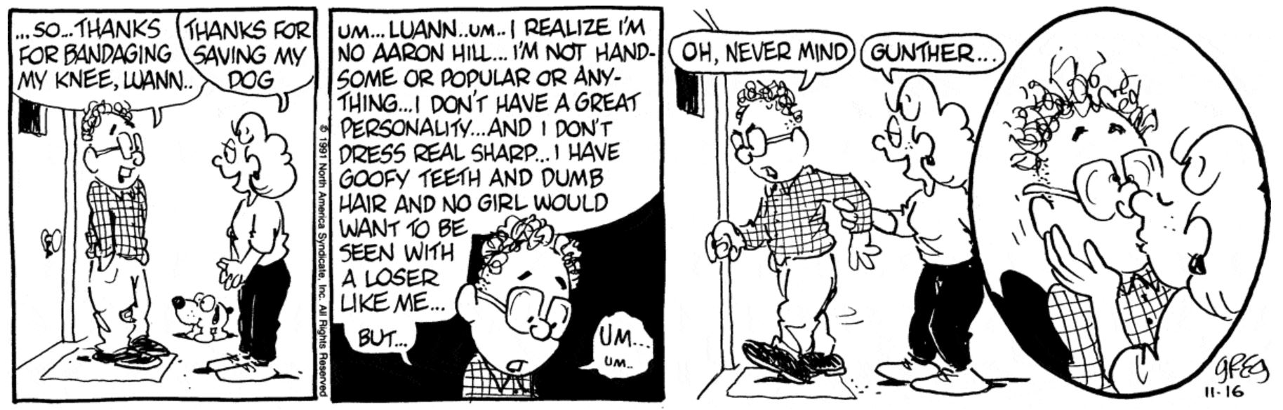 LUANN comic from 1991.11.16