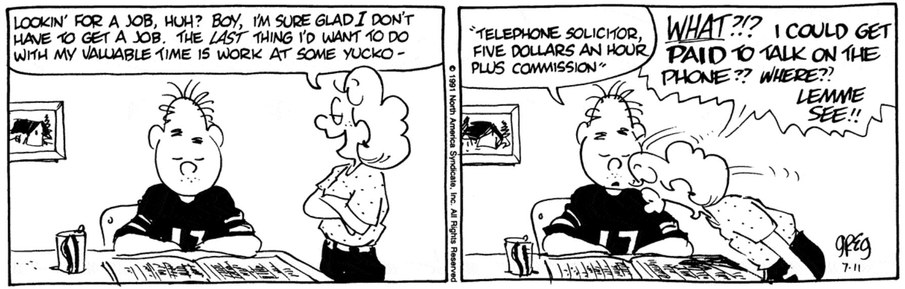 LUANN comic for 1991.07.11