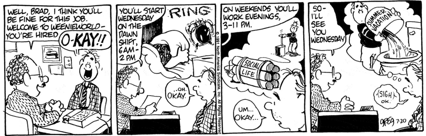 LUANN comic for 1991.07.20