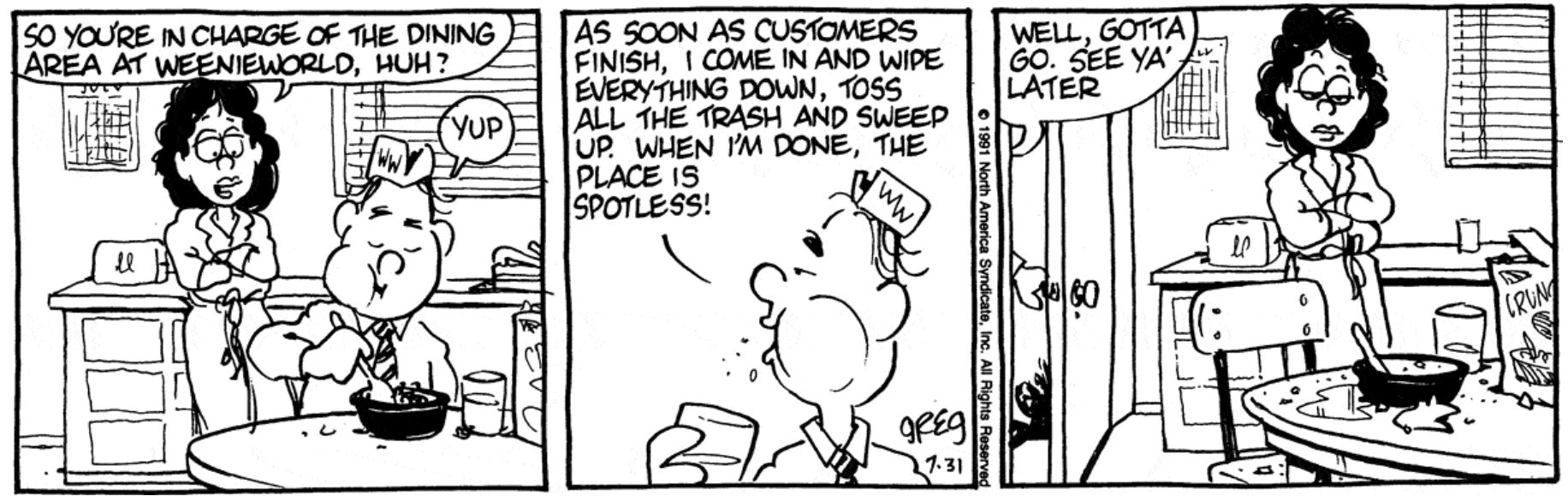 LUANN comic for 1991.07.31