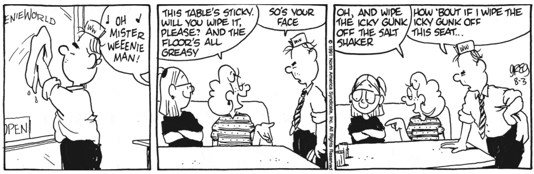 LUANN comic for 1991.08.03