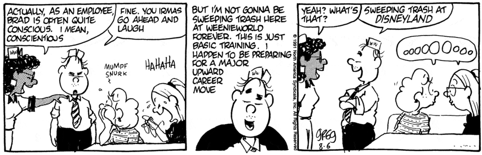 LUANN comic for 1991.08.06