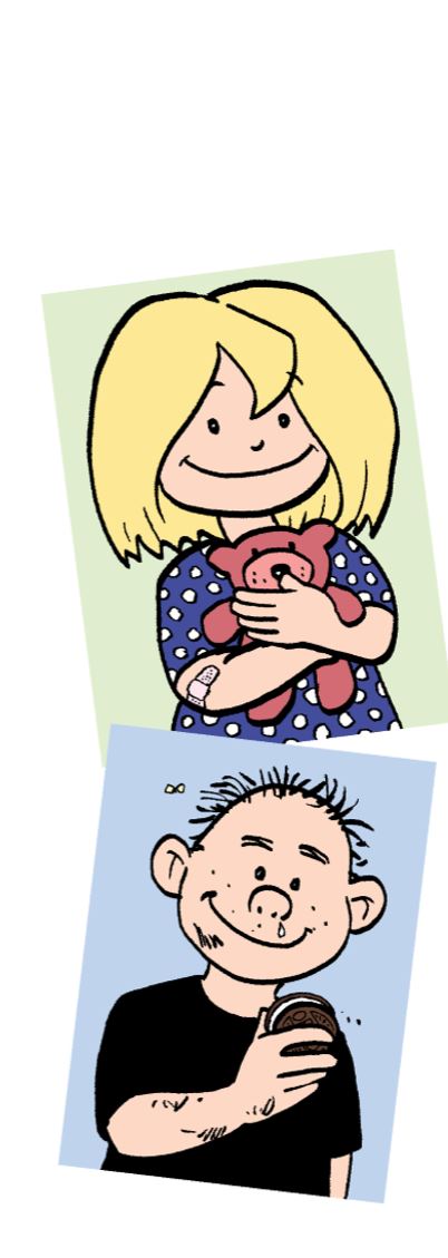 LUANN comic strip characters Brad and Toni as children